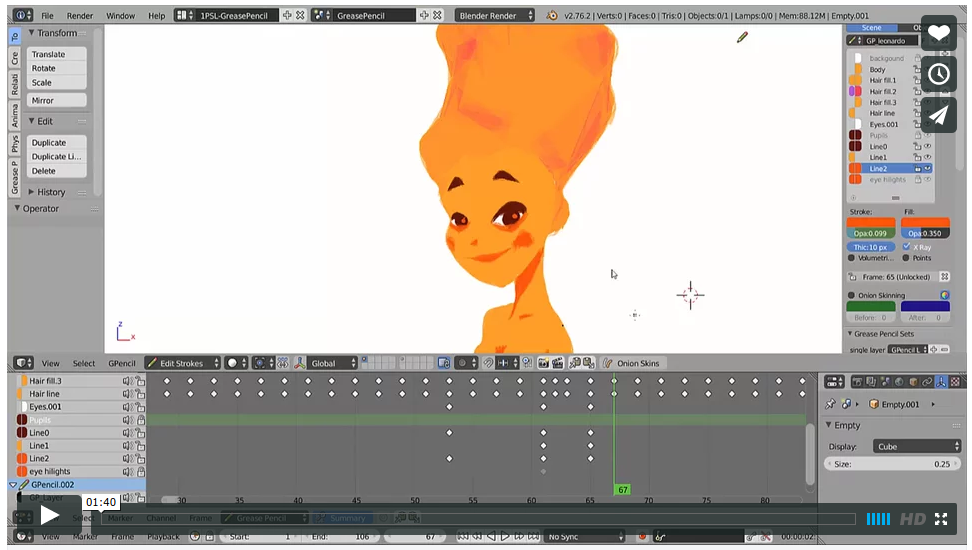 Excelente trabajo de <a href="/_pepeland_/">Daniel Martínez Lara 🔶</a> con Grease Pencil en Blender #b3d vimeo.com/147261747
