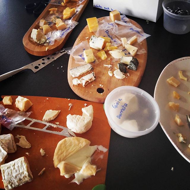 WhiteOakChicago's tweet photo. Aftermath of our cheese tasting. It's a tough job, but someone's got to do it! https://t.co/iLifsBBrev
