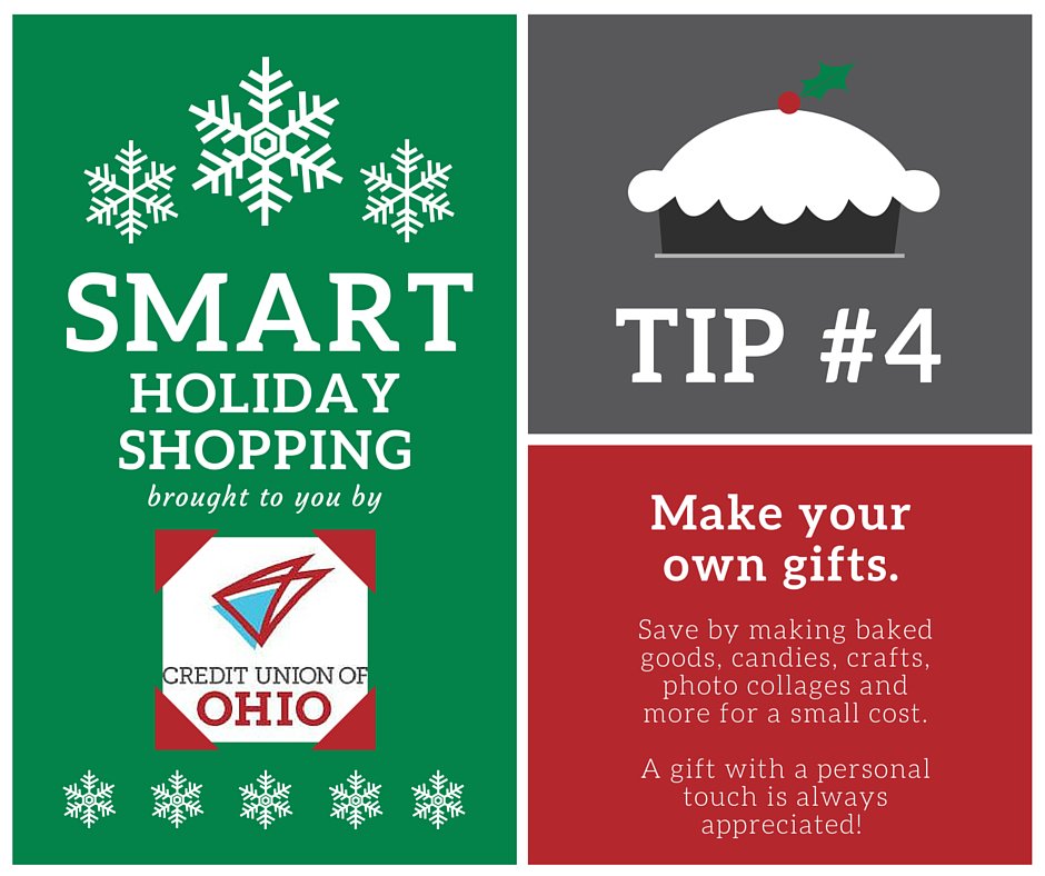 CreditUnionofOH's tweet photo. DIY gifts can save money and help win bonus points for originality. #holidayshoppingtips https://t.co/EfBQ9h7Qgu https://t.co/hvtKeqA9hR