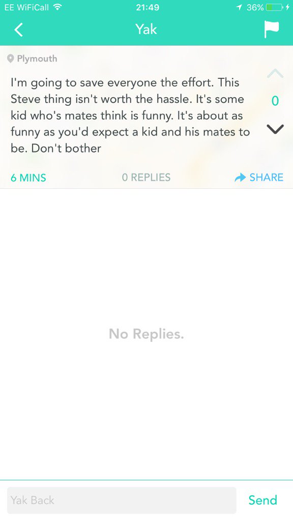 SickOfSteveShit's tweet photo. Getting them promos in! #yikyak https://t.co/Qe3tJqa0c2
