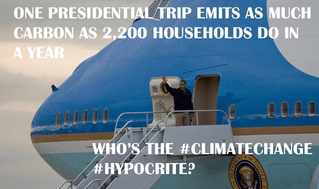 Once again #Obama gets on his jumbo jet to scold everyone else about #ClimateChange.