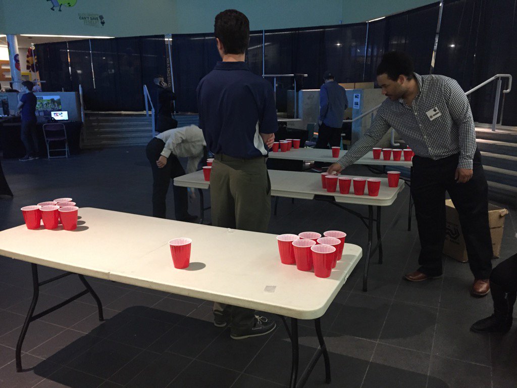 HBFilmFest2015's tweet photo. Come play some water pong in the concourse. #HBFF15 https://t.co/eIS5gcS0xy