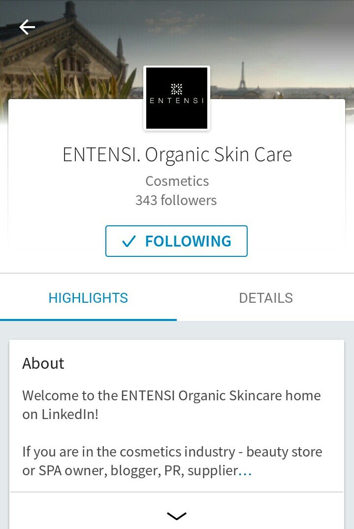 ENTENSI's tweet photo. The new LinkedIn app's design is nice! Check out our company page https://t.co/wIGBtlFp5G #organicskincare #skincare https://t.co/7AwlUo5xHQ
