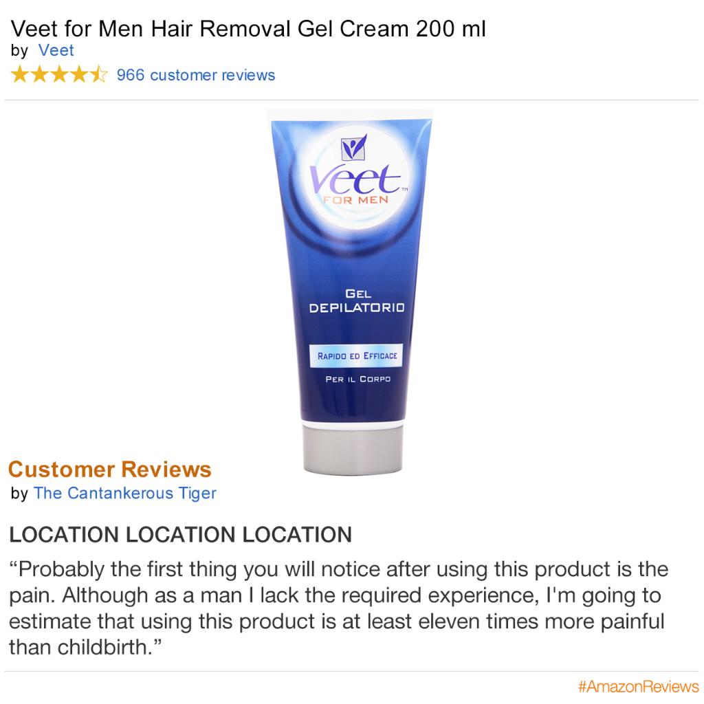 AmazonUK's tweet image. Veet for Men Hair Removal Gel Cream 200 ml... amzn.to/1HpSiIt #AmazonReviews