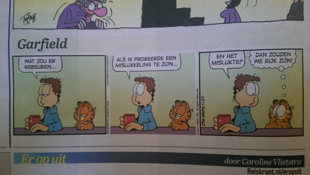 Omdenken's tweet photo. Garfield denkt faalangst om? (via @pbleij) https://t.co/HCwyG7sKjS