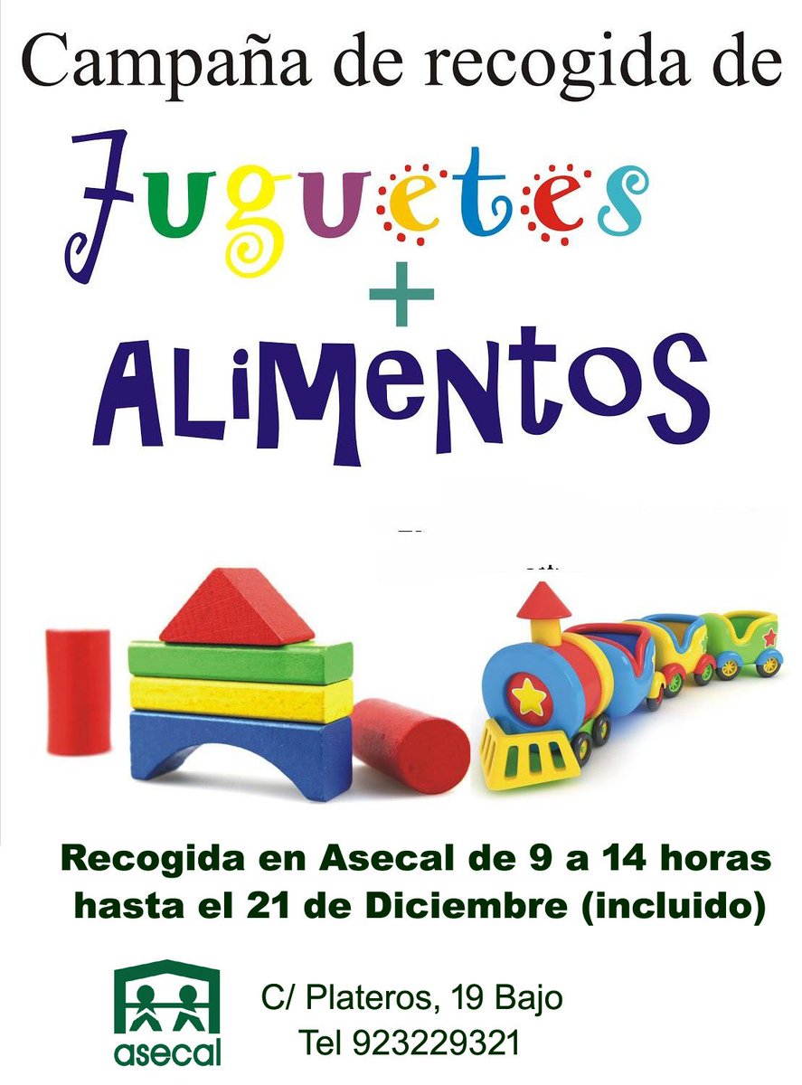 asecal_'s tweet photo. Campaña de recogida de juguetes y alimentos #solidaridad #Salamanca .Gracias por RT!! https://t.co/L4C2plXGEi