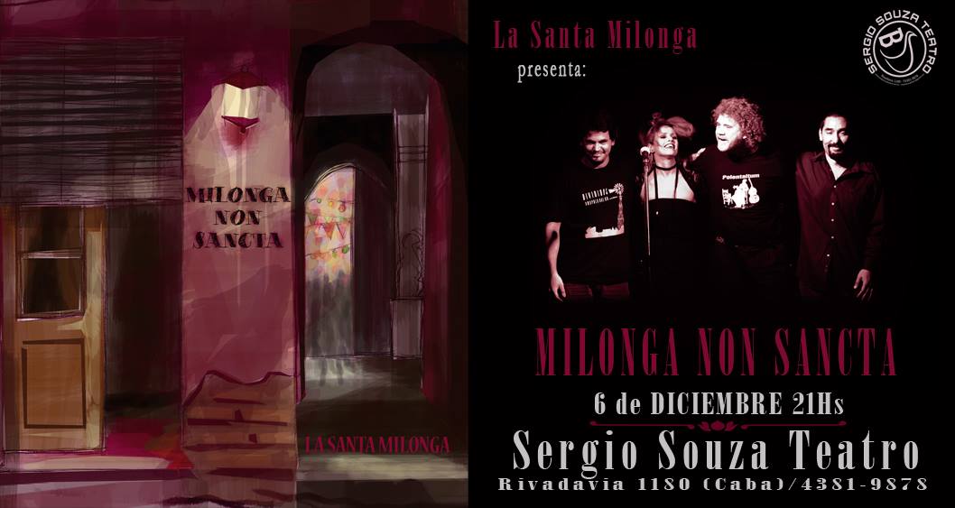 eugeneia's tweet photo. Sabado 6/12 en Sergio Souza Teatro, Av. Rivadavia 1180, 21Hs. Presentamos MILONGA NON SANCTA https://t.co/PXFZbTA485