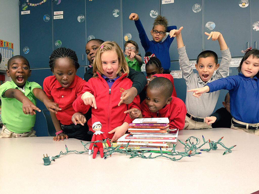 MrsHallidays4th's tweet image. There&apos;s a new elf in town&amp;amp; we have to name him! Any suggestions? #edchat #commentsforkids #elfonashelf #elementary