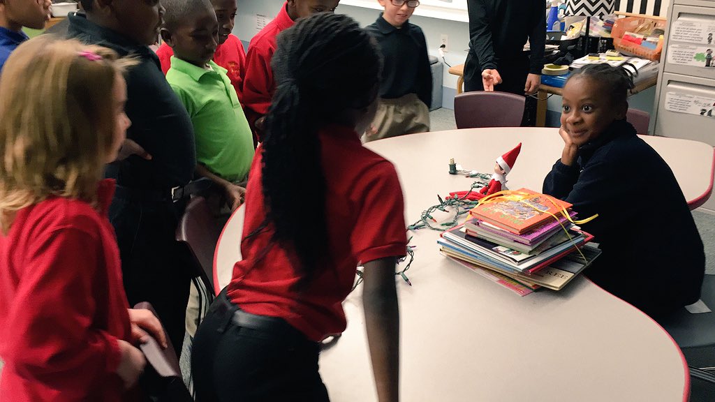 MrsHallidays4th's tweet image. There&apos;s a new elf in town&amp;amp; we have to name him! Any suggestions? #edchat #commentsforkids #elfonashelf #elementary