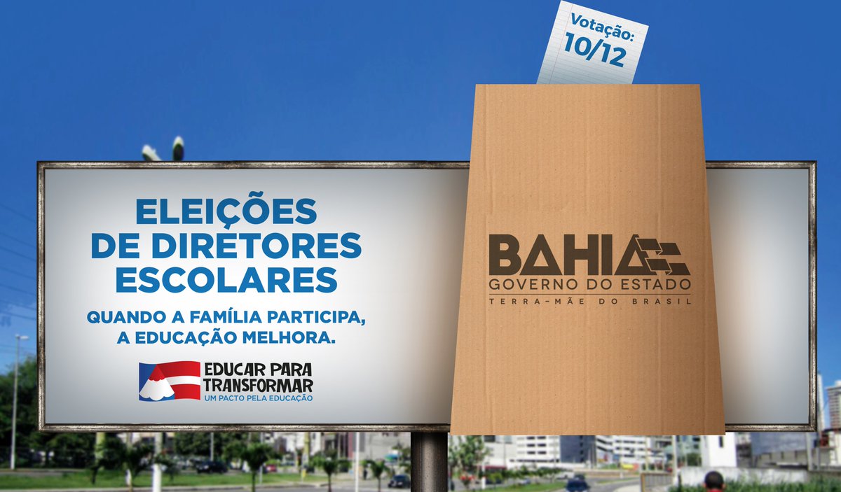tempopropaganda's tweet photo. Eleições de Diretores Escolares. Campanha criada pela Tempo para a Sec. @educacaobahia. Mais peças em nosso site! =) https://t.co/KDr0RECG8u