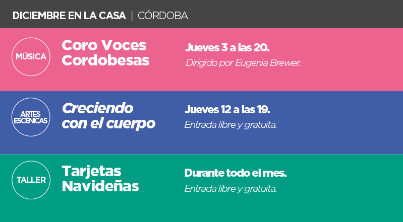 ¡Mirá la #Agenda de la #CasaDeBA en #Córdoba del mes de #diciembre! on.fb.me/1QPZXTw