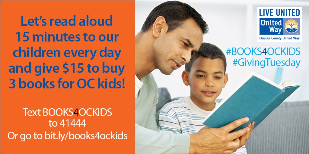 unitedwayoc's tweet photo. Your gift of $15 will buy 3 #BOOKS4OCKIDS. Our goal is to buy 5,000 books. #GivingTuesday https://t.co/3TONPuKgoX https://t.co/0CM5FLLfnx