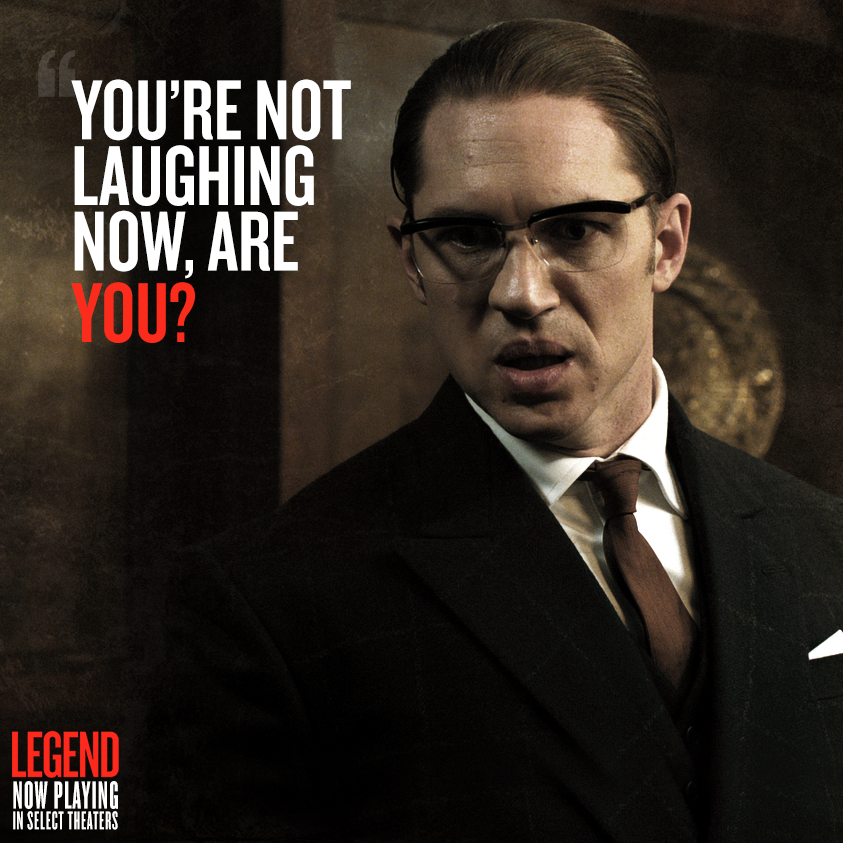 LegendTheFilm's tweet photo. Don't mix business with laughter. Get #LegendMovie tickets: https://t.co/3P38TKh3aq https://t.co/UVY01RiVq7