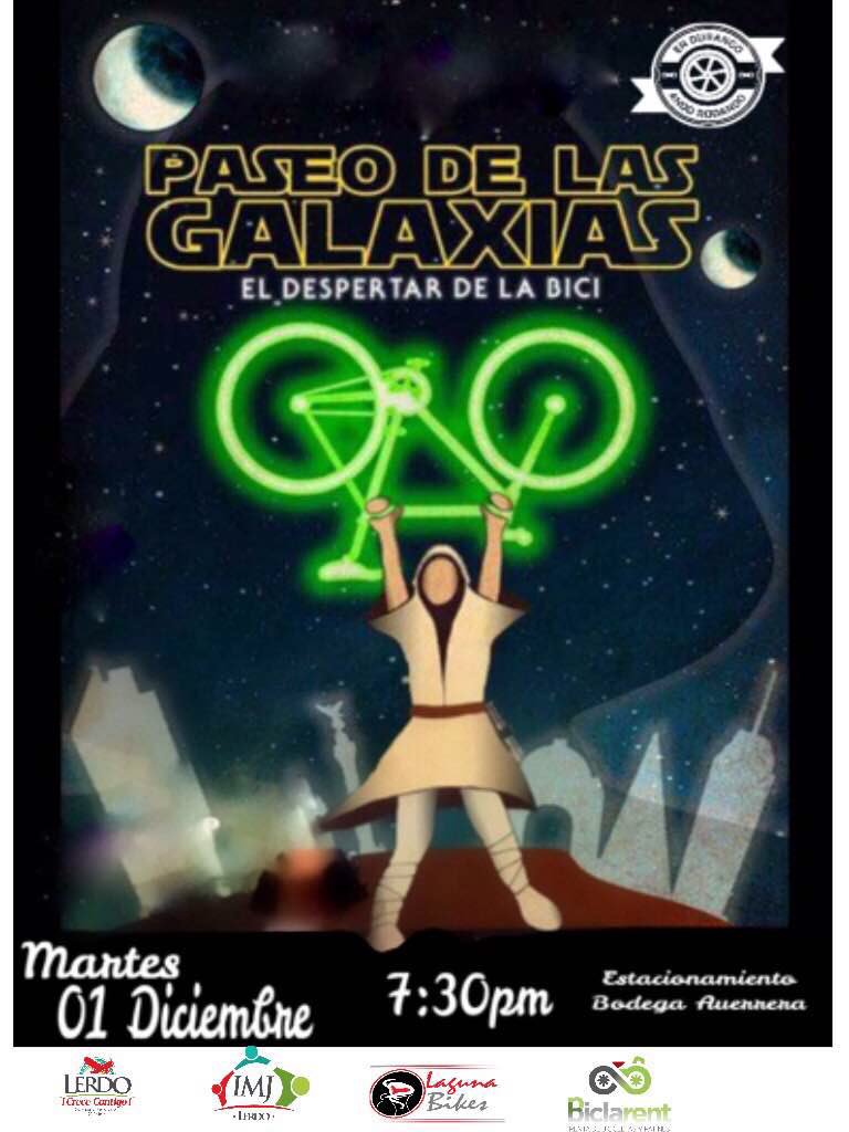 FloraLeal7's tweet photo. Paseo de las Galaxias, el despertar de la #Bici #AndoRodando martes 01 de Diciembre a las 7:30pm en Bodega Aurrera https://t.co/BigyGyRenN