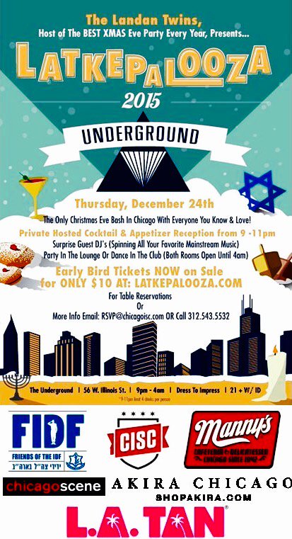 ChicagoISC's tweet photo. #HappyCyberMonday Super Early Bird @latan @FIDF @latkepalooza15 Tix Extended Today ONLY $10: https://t.co/i96Fs3IdTh https://t.co/hvvo5NUKJg