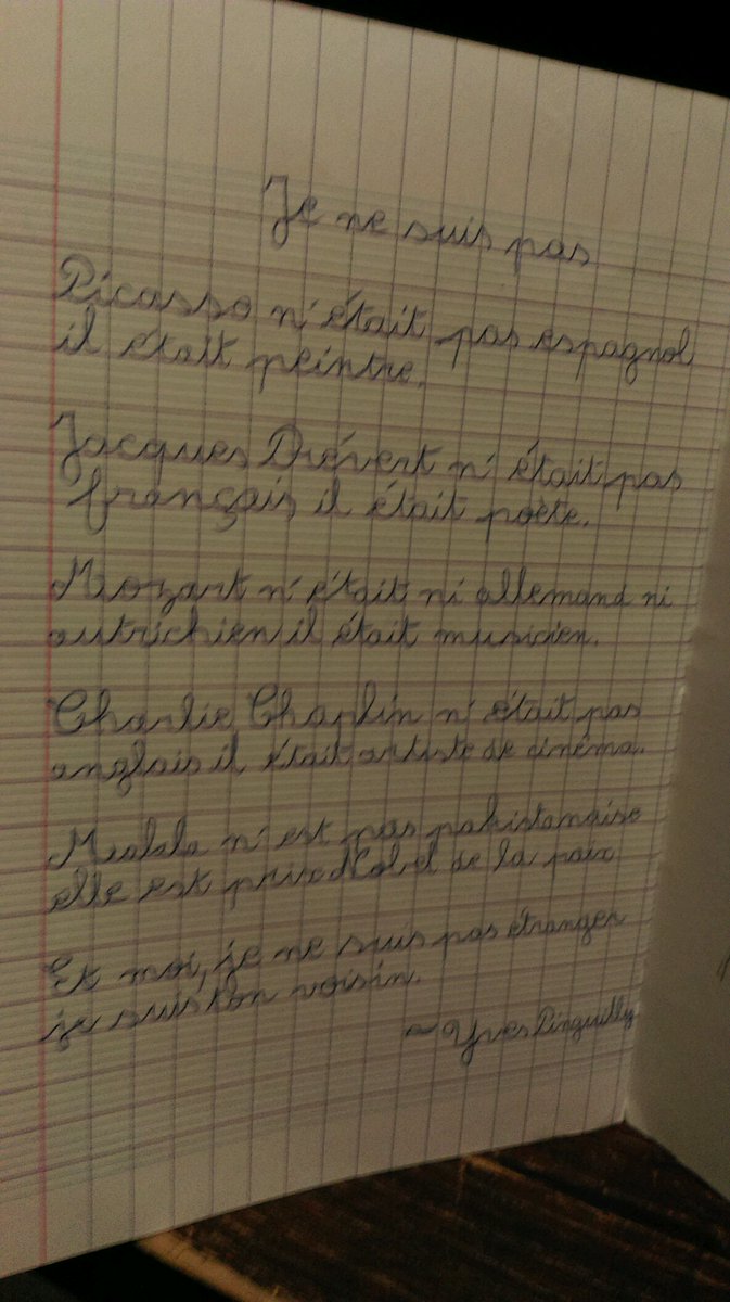 FlorenceBarral's tweet photo. Belle poésie ! "Je ne suis pas un étranger, je suis ton voisin". Qu'on se le dise ! https://t.co/LHkG2D5r4P