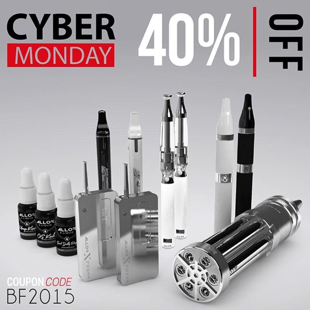 ALLORVaporizers's tweet photo. 💢 Cyber Monday 💢  40% Off all products using coupon code: BF2015 
https://t.co/5YjuYSSwCK https://t.co/4mGIQALTGz