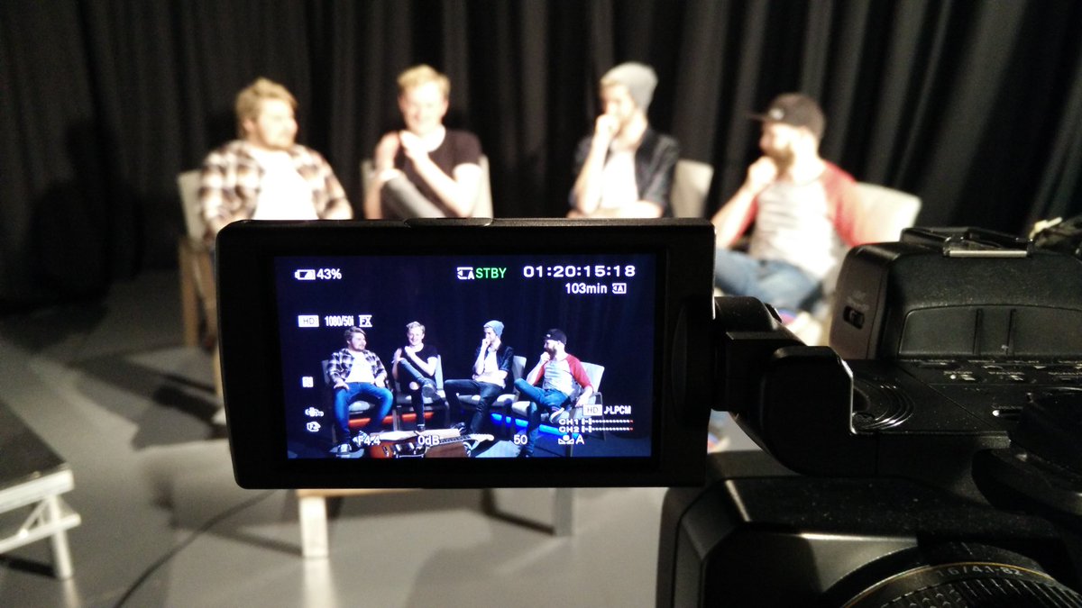 PaulHalliwell95's tweet photo. A shot from the interview with @ApexBandUK  last week. Lighting design and camera work done by myself and @cjuliaa https://t.co/I1m2b5FgDx