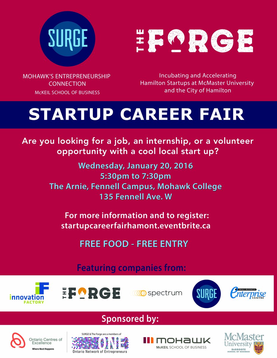 mohawkcfe's tweet photo. #hamont Startup Career Fair!! https://t.co/kUzPSVCPm2 @theforgehamont @itbeginswithIF @mohawkSURGE @Mac_Spectrum https://t.co/jGoaWyl4U5