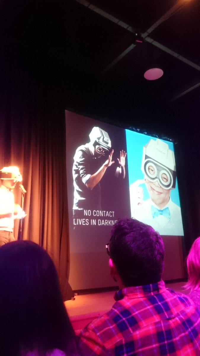 Annibble's tweet photo. Image I forgot to put up of Touchy. The man with a camera for a head #PechaKuchadundee https://t.co/qEewT7ikei