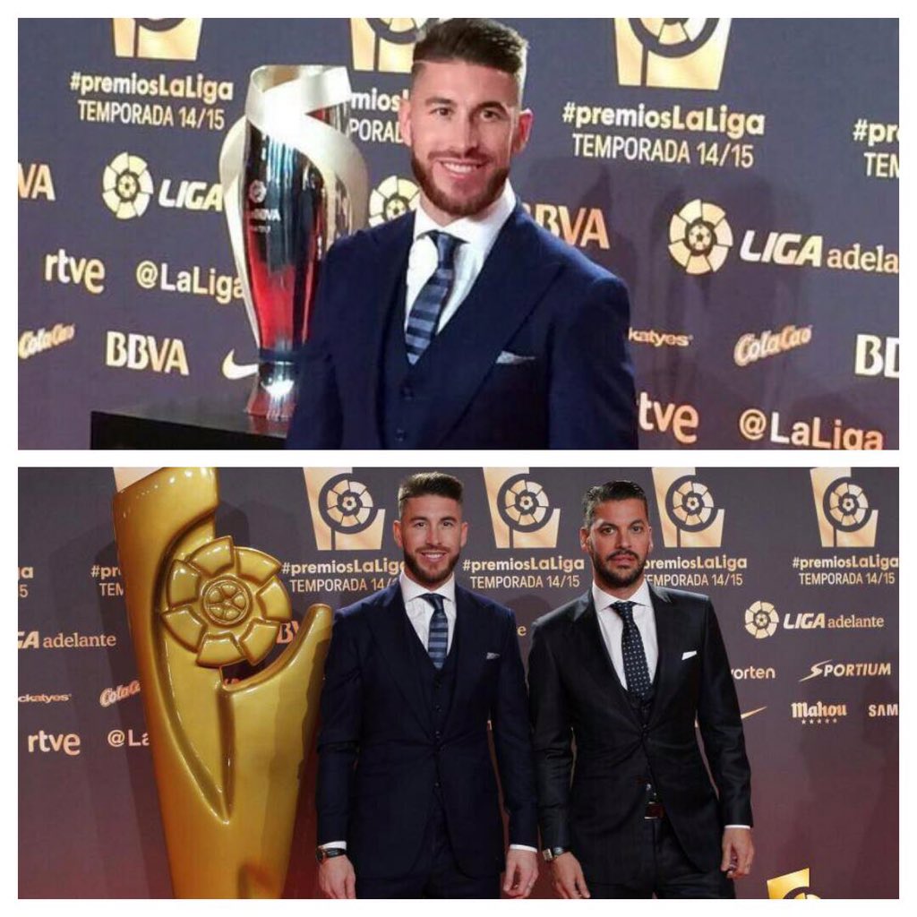SergioRamos's tweet photo. Listos para la gala. / Ready for the awards ceremony. #PremiosLaLiga @ReneRamos https://t.co/siCceQkgUY