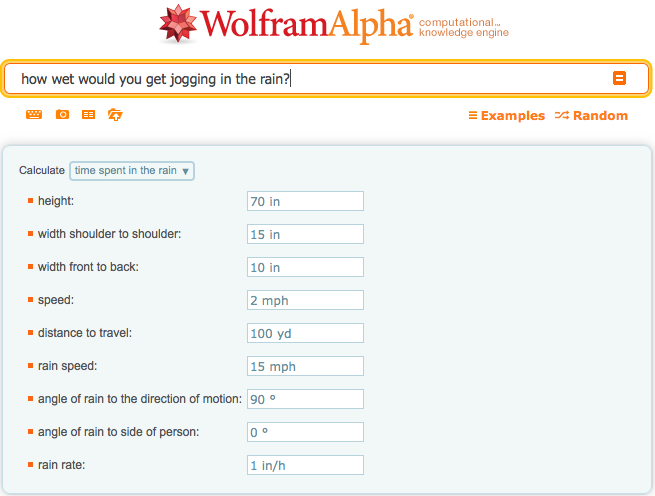 WolframFunFacts's tweet photo. Mythbusters tested it, now calculate it! How wet can you get jogging in the rain?
https://t.co/IcGzQRClnz https://t.co/JH7nxtuQhR