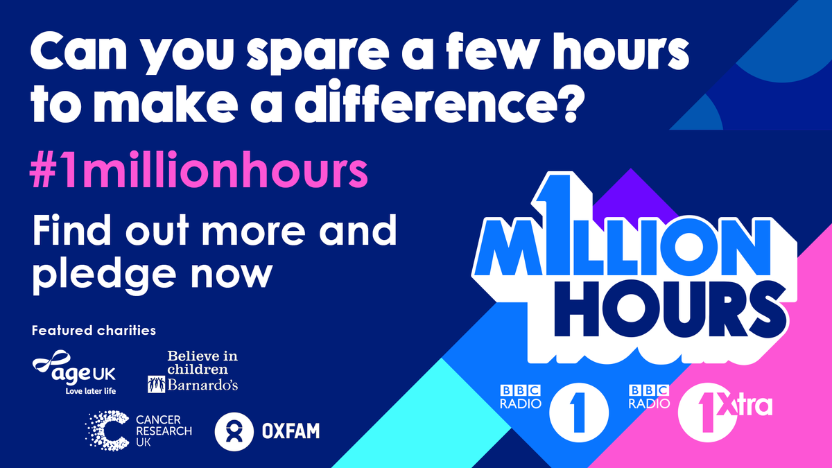 BBCR1's tweet image. Join the movement and pledge your time to #1millionhours 💫bit.ly/1millionhours