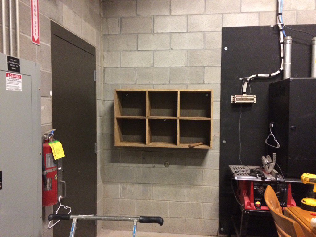 CBSportsFields's tweet photo. New cubbies for the guys stuff. Organize less clutter. #offseaso https://t.co/S7C5IqO53D