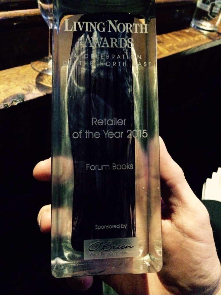 ForumBooks's tweet photo. Still pretty darn chuffed we won Retailer Of the Year @Living_North fab awards of Fri #LNAwards15
#northeasthour !! https://t.co/qLLwrUDqUb