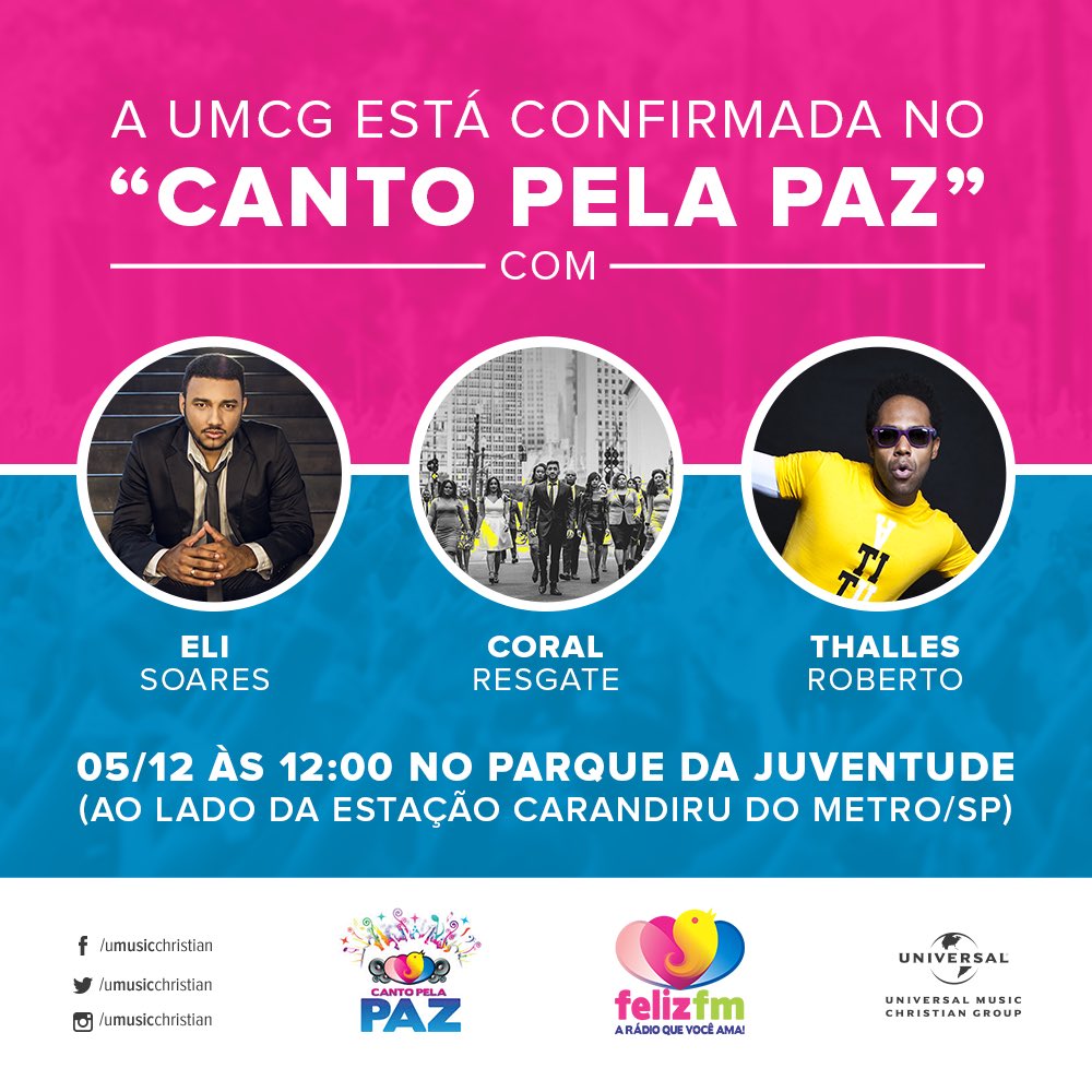 notasgospel's tweet photo. “CANTO PELA PAZ” TERÁ PARTICIPAÇÕES DE THALLES ROBERTO, CORAL RESGATE E ELI SOARES
https://t.co/RWstApZ2X9 https://t.co/cw9GbFxSVO