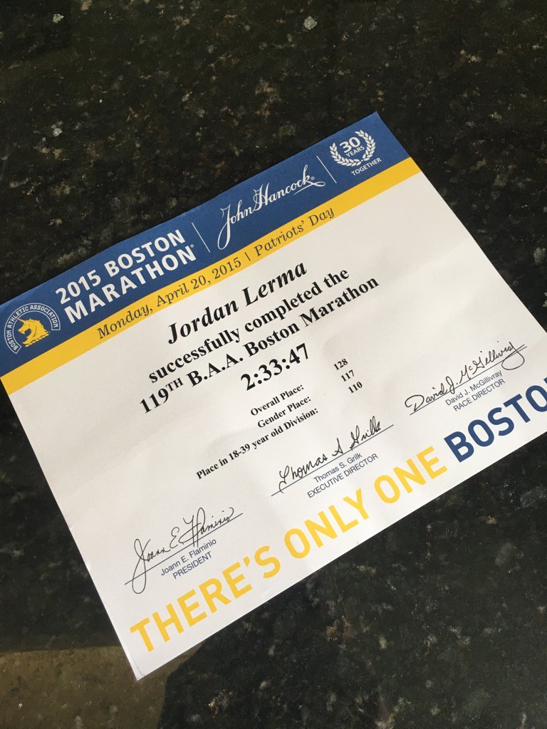 finally got my finishers certificate. that took a while.