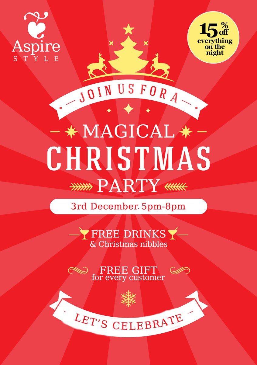 Aspire Style On Twitter Join Us For A Magical Christmas Party In Warwick Thurs Eve For Drinks Nibbles 15 Off Everything Aspire Style On Twitter Join Us For A Magical Christmas Party In Warwick Thurs Eve For Drinks Nibbles 15 Off Everything