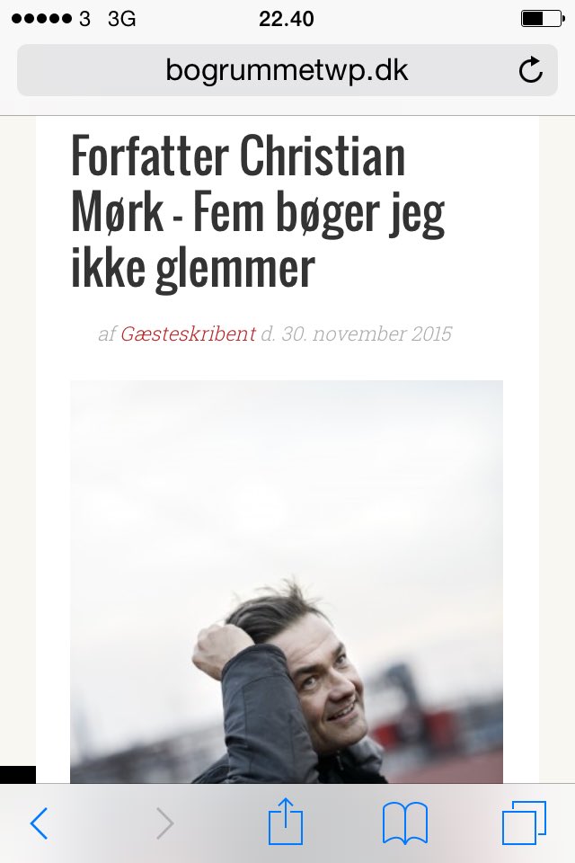 Bogrummet's tweet photo. Christian Mørk har skrevet om sine bedste læseoplevelser, bliv inspireret på Bogrummet.dk #christianmørk #bogrummet https://t.co/ZxIC7QVtyj