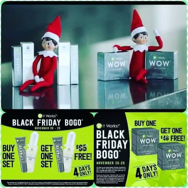 chido693's tweet photo. BOGO was extended to cyber Monday ! Last chance for these amazing deals ! Message me if u want in !💚 #bogo #itworks https://t.co/ZOEcxn6oNa