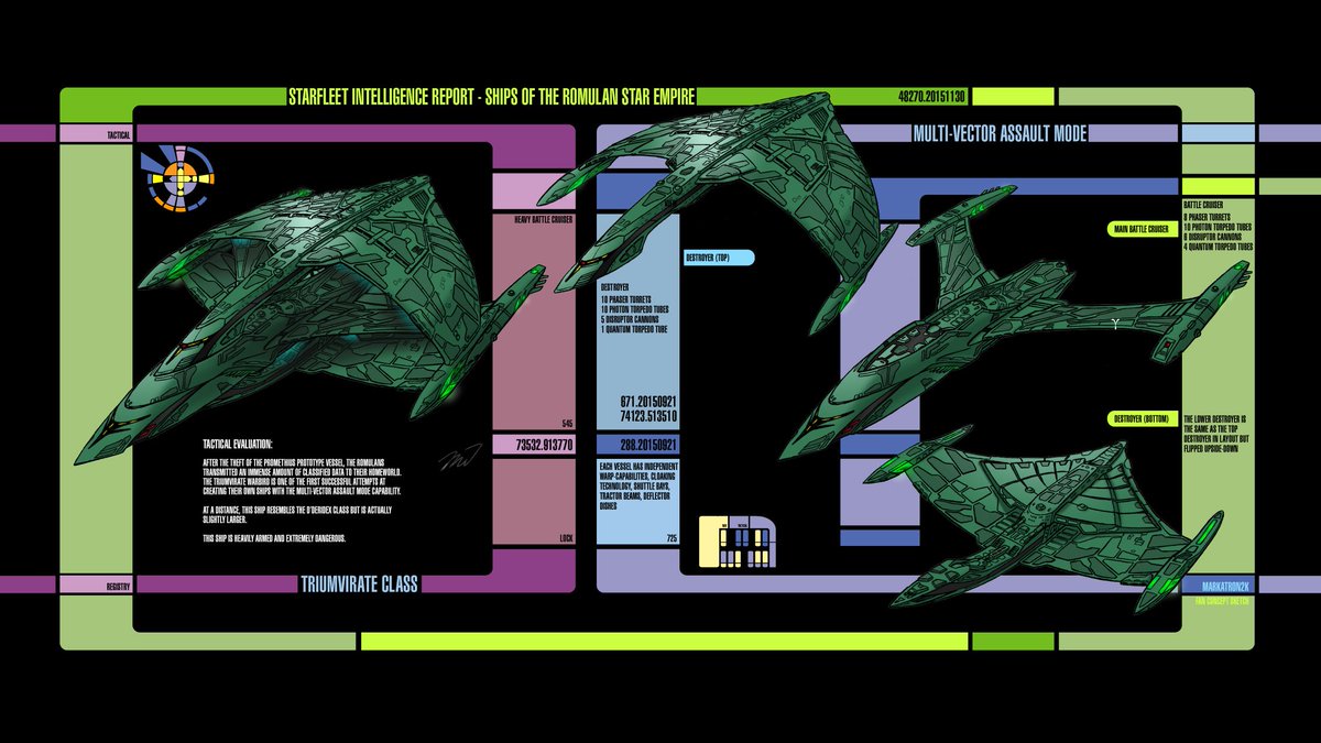markatron2k's tweet image. My most ambitious #StarTrek concept yet, a Romulan ship with Multi-Vector Assault mode.  Took hours to map details!
