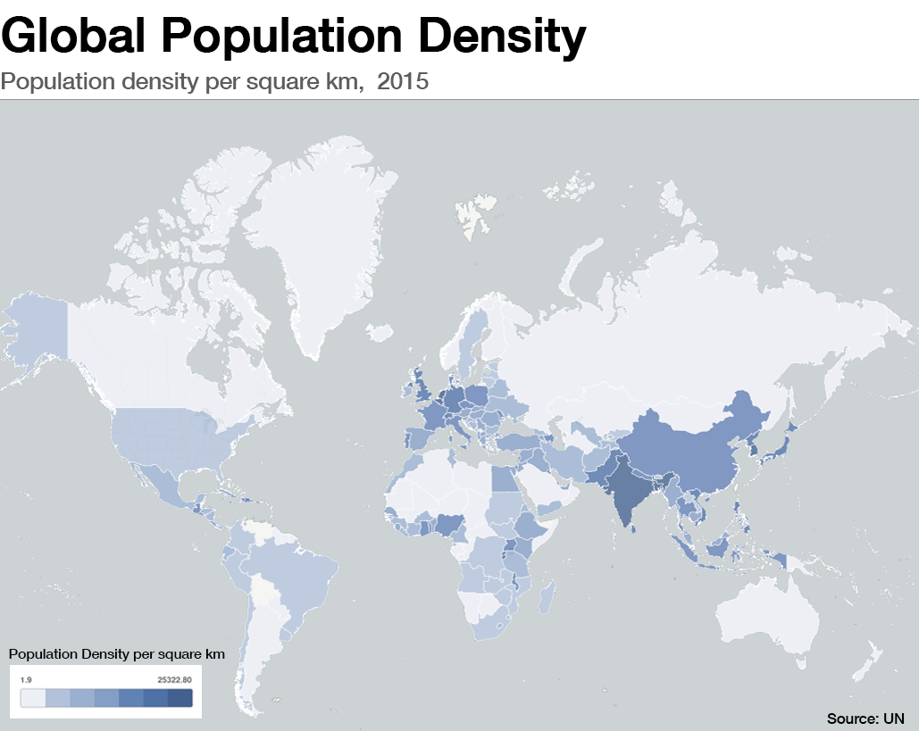 what is the most densely populated country