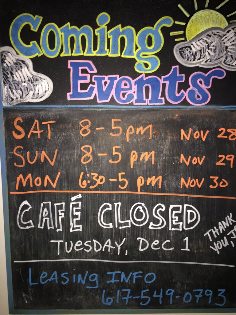 <a href="/CafeBartlettSq/">Cafe Bartlett Sq</a> closing to make way for new owner. visit this wk coffee &amp; muffins only. thank you #JamaicaPlain