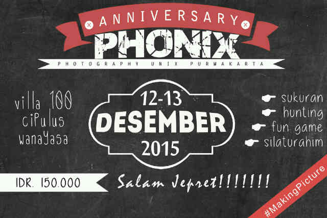 PhotographyUnix's tweet photo. Untuk semua anggota ayooo segera daftar di acara #1stAnniversaryPHONIX. Cc @fujiratna_92 @ImmaLestary @DanieTriS https://t.co/qgiR1YQdNp