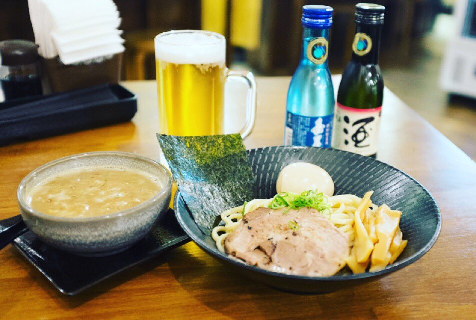 Ramen and beer! Tsukemen now at Mr Ramen San! #mrramensan #beer #ramen #chinatown #midcitycentre #bourkestreet