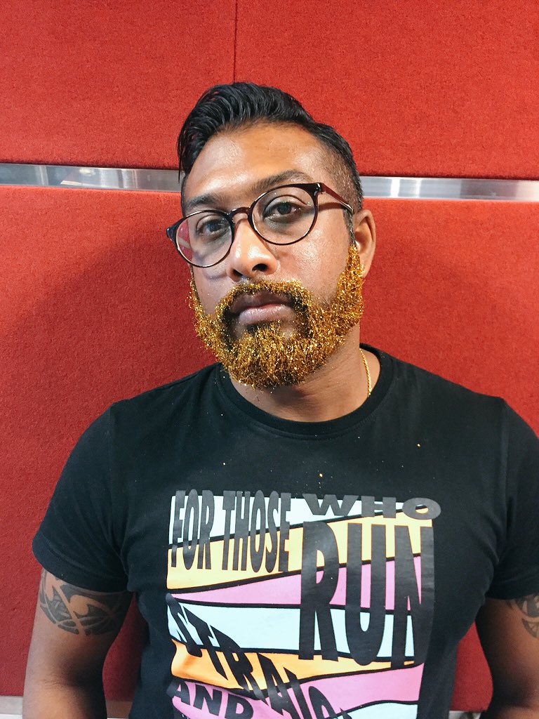 premosupremo's tweet photo. So thanks to those of who you "requested" for this to happen, it did. #glitterbeard #beardsofmalaysia #mixbreakfast https://t.co/Gt5tIK7blm