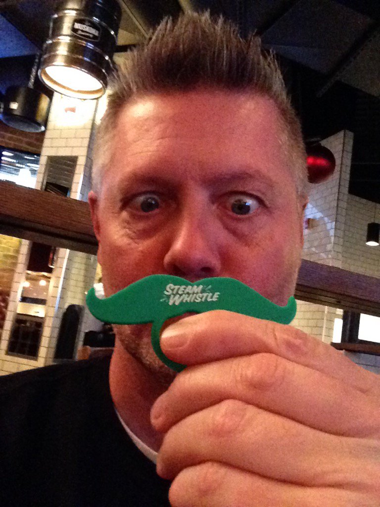 WGordonWard5's tweet photo. What an @SteamWhistle @beertownph you say? I say yes to the #brewstache https://t.co/0qsuWDifDy