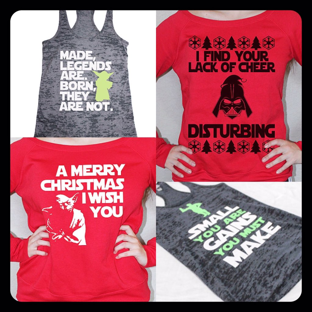 SheSquatsShop's tweet photo. Let the #Force within you shine! Get your #StarWars tanks and sweaters at #SheSquats! Use code hoho20 for 20% off! https://t.co/ur6JK8zvPh