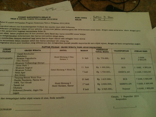 KAMI BUKAN ANAK PEJABAT !!! Kalo kami karya wisata dengan biaya segitu , mungkin kami "Puasa" satu bulan penuh !!!