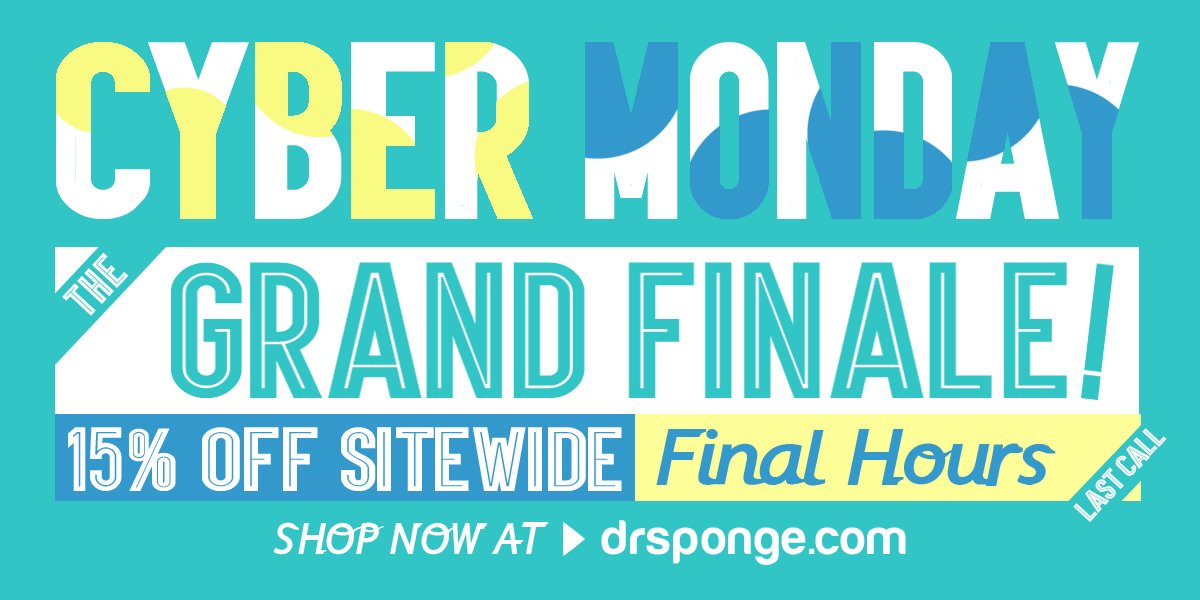 DoctorSponge's tweet image. THIS. IS. IT! #grandfinale of our #CyberMonday #sale. 15% off UR purchase @ drsponge.com #holidayshopping