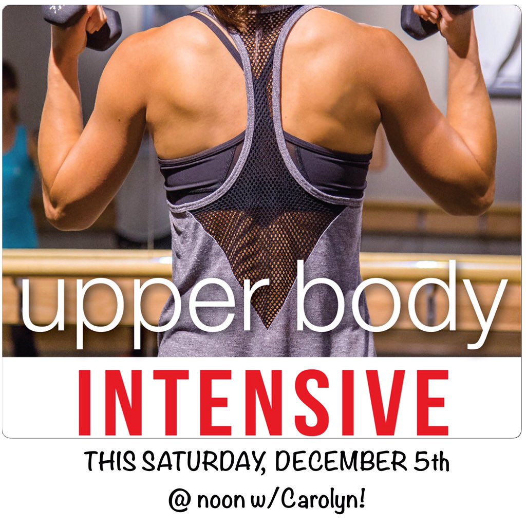 PureBarreCLT's tweet photo. Work off some more of that Turkey Day dinner during our Upper Body Intensive this Saturday @ noon 💪🏼 Sign up now! https://t.co/RnLsNJIzv6