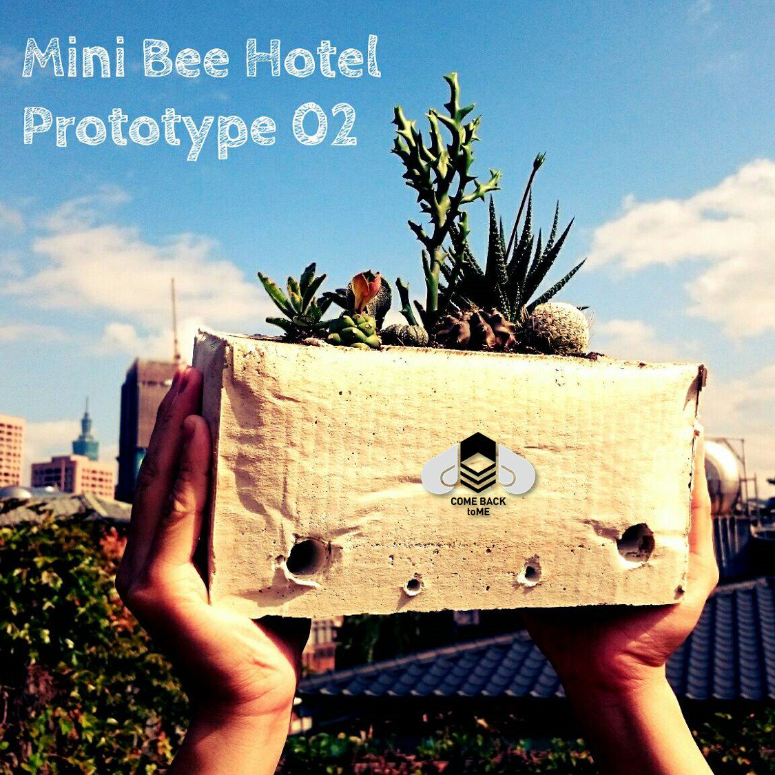 COMEBACKtoME_tw's tweet photo. A mini bee hotel prototype 2! We hope some solitary bees will move into our fabulous room :) #savethebees #beehotel https://t.co/IHpFxYwAM2