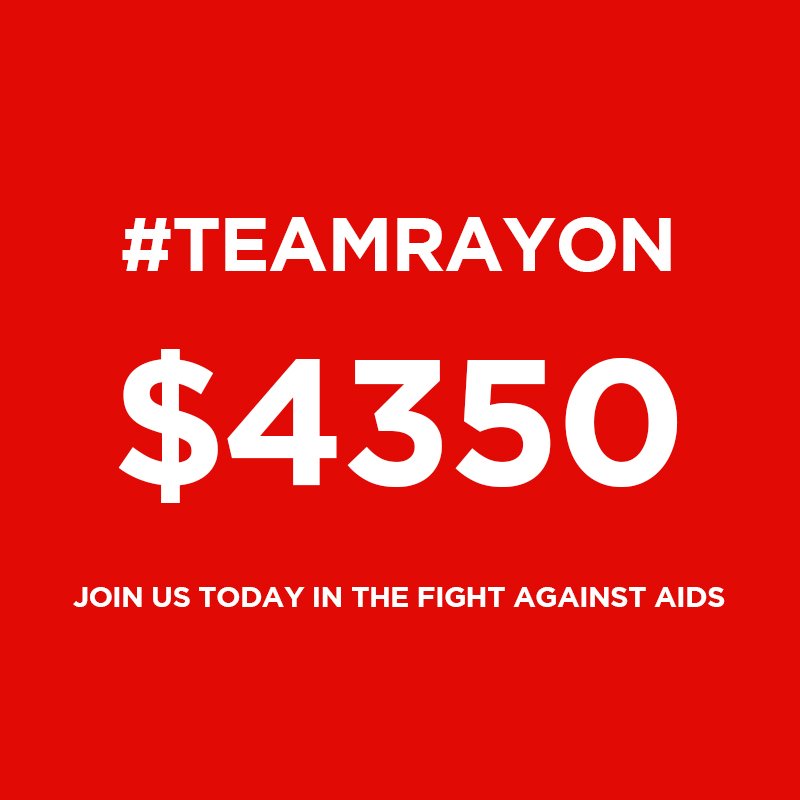 TeamRayon_'s tweet photo. #TeamRayon donation update for #WorldAIDSDay :) @JaredLeto #LetsEndAIDS https://t.co/K9lQnbTqtd https://t.co/IDdEq8FSnz