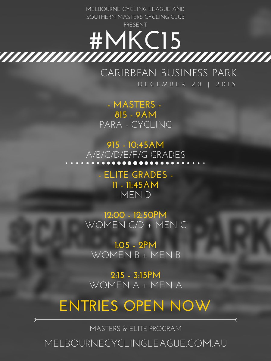 MCL / <a href="/SouthernMasters/">Southern Masters</a> present #MKC15 DEC 20 
$15 Entry | Women, Men, Masters and Elite.  bit.ly/1StpShx