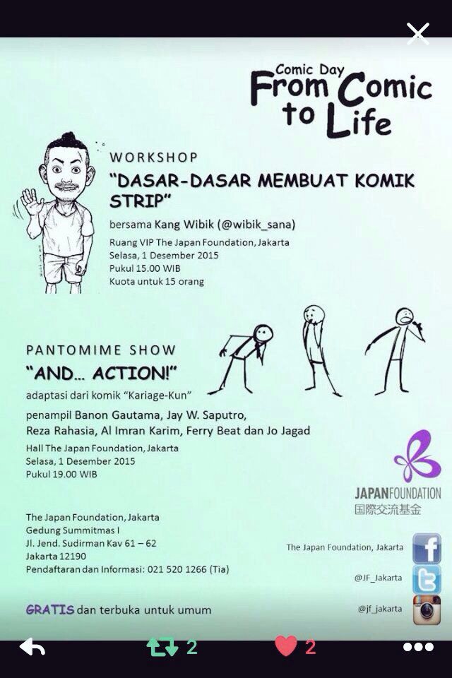 Malam ini jam 7 malem pentas pantomim di <a href="/JF_Jakarta/">JF Jakarta</a>