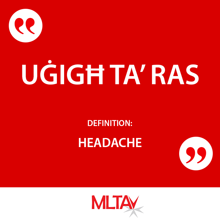 MLTAvic's tweet photo. Who has a headache? #wordoftheday #learnmaltese https://t.co/RA1N8QuWl4